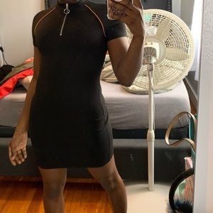 Black mid stretchy dress